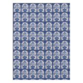 エレガントヴィンテージブルーダマスク反復パターン テーブルクロス (正面)