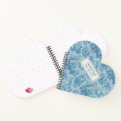 エレガントヴィンテージブルーティール（緑がかった色）トイレデジュイハート ノートブック (内部)