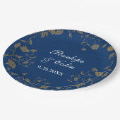 エレガントヴィンテージブルーナップ結婚ズ ペーパープレート (アングル)