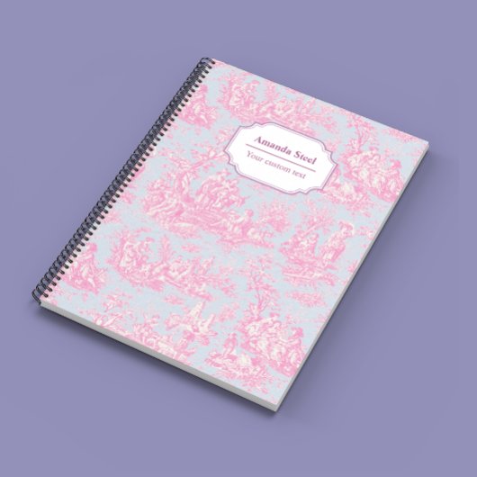 エレガントヴィンテージブルーピンクトイレデジュウスモール ノートブック