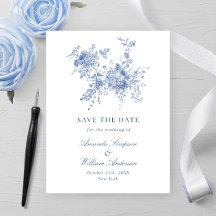 エレガントヴィンテージブルーフランスのガーデン結婚フローラ