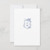 エレガントヴィンテージブルーフランスのガーデン結婚フローラ 出欠カード (裏面)