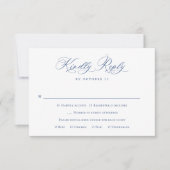 エレガントヴィンテージブルーフランスのガーデン結婚フローラ 出欠カード (正面)