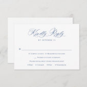 エレガントヴィンテージブルーフランスのガーデン結婚フローラ 出欠カード (正面/裏面)