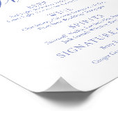 エレガントヴィンテージブルーフローラドリンクのメニュー記号 ポスター (角)