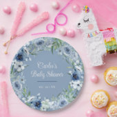 エレガントヴィンテージブルーフローラ特別な機会 ペーパープレート (パーティー)