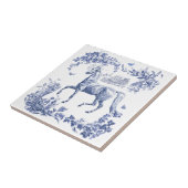 エレガントヴィンテージブルーホースフローラ タイル (側面)