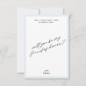 エレガントヴィンテージブルーメイド・オブ・オーナー（花嫁付き添い人）提案カード 招待状 (正面)