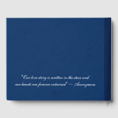 エレガントヴィンテージブルー図書室結婚のゲストブック ゲストブック (裏面)