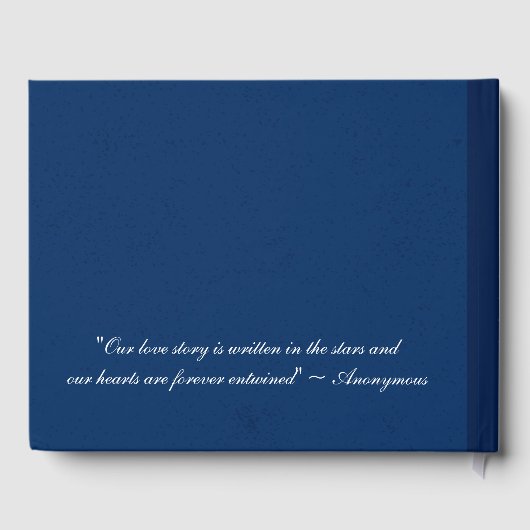 エレガントヴィンテージブルー図書室結婚のゲストブック ゲストブック (裏面)