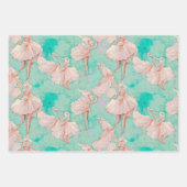 エレガントヴィンテージブルー混合質感 ラッピングペーパーシート (正面3)