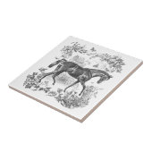 エレガントヴィンテージブ素朴ラックホースフローラトイル タイル (側面)