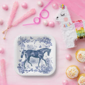 エレガントヴィンテージブ素朴ルーホースフローラトイル ペーパープレート (パーティー)