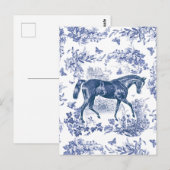 エレガントヴィンテージブ素朴ルーホースフローラトイル ポストカード (正面/裏面)