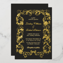 エレガントヴィンテージブ華美ラック金ゴールド 箔招待状