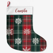 エレガントヴィンテージプクラシックライド雪片 ラージクリスマスストッキング (正面)
