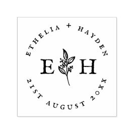 エレガントヴィンテージプラント&モノグラム屋外結婚設備 セルフインキングスタンプ