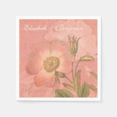 エレガントヴィンテージプリムローズ結婚ピンク スタンダードカクテルナプキン (正面)