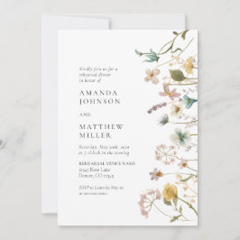 エレガントヴィンテージプレス花模様リハーサルディナーI 招待状