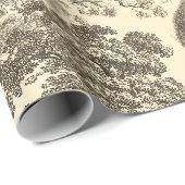 エレガントヴィンテージベアーツリーズベージュトイレシームレス ラッピングペーパー (ロールコーナー)