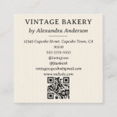 エレガントヴィンテージベーカリーベーキングツールイラスト スクエア名刺 (裏面)