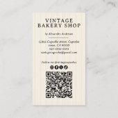 エレガントヴィンテージベーカリー店 名刺 (裏面)