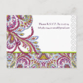 エレガントヴィンテージペイズリー結婚式招待状 インビテーションポストカード (裏面)