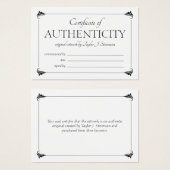 エレガントヴィンテージホワイト認証証明書 (正面&裏面)