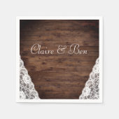 エレガントヴィンテージホワ素朴イ結婚レース スタンダードカクテルナプキン (正面)