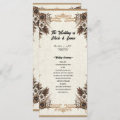 エレガントヴィンテージボヘミアン結婚フローラ プログラム (正面/裏面)