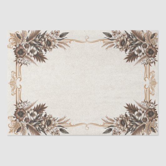エレガントヴィンテージボヘミアン結婚フローラ 薄葉紙 (正面)
