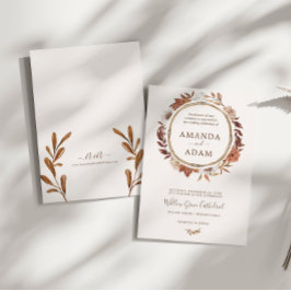 エレガントヴィンテージボホ秋の水の色結婚の 招待状