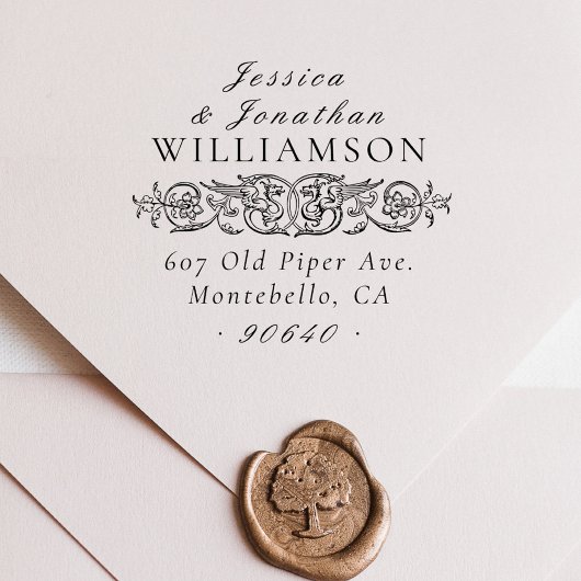 エレガントヴィンテージボ結婚タニカル差出人住所 セルフインキングスタンプ