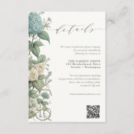 エレガントヴィンテージボ結婚タニカル詳細QRコード エンクロージャーカード