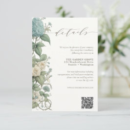 エレガントヴィンテージボ結婚タニカル詳細QRコード エンクロージャーカード