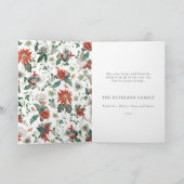 エレガントヴィンテージポインセチア花リースカード カード (内部)