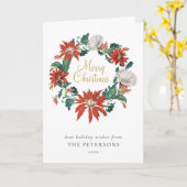 エレガントヴィンテージポインセチア花リースカード カード (黄色い花)