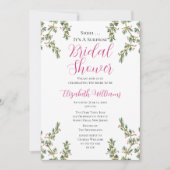 エレガントヴィンテージマゼンタサプライズブライダルシャワー 招待状 (正面)