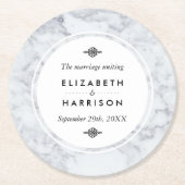 エレガントヴィンテージマ結婚ーブル ラウンドペーパーコースター (正面)