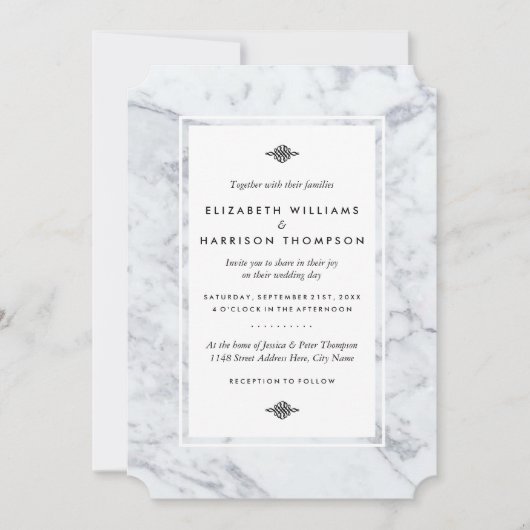 エレガントヴィンテージマ結婚ーブル 招待状 (正面)