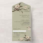 エレガントヴィンテージミニマルグ・マグノリア結婚ズ オールインワン招待状 (内側)