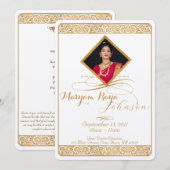 エレガントヴィンテージミニマル葬儀 招待状 (正面/裏面)