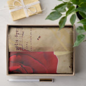 エレガントヴィンテージミュージックレッドローズティッシュペーパー 薄葉紙 (ギフト)