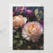 エレガントヴィンテージムーディピンマゼンタフローラ結婚 招待状 (裏面)