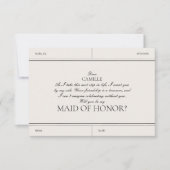 エレガントヴィンテージメイド・オブ・オーナー（花嫁付き添い人）提案カード 招待状 (正面)