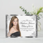 エレガントヴィンテージモダンダマスク卒業カード 招待状 (スタンド正面)