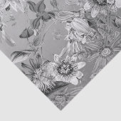 エレガントヴィンテージモダンパッションフラワーシルバーグレー 薄葉紙 (詳細)