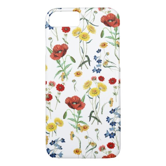 エレガントヴィンテージモダンワイルドフラワーポピーデイジー Case-Mate iPhoneケース (裏面)