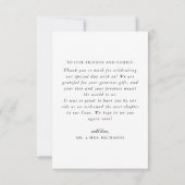 エレガントヴィンテージモノグラム結婚クレスト サンキューカード (裏面)