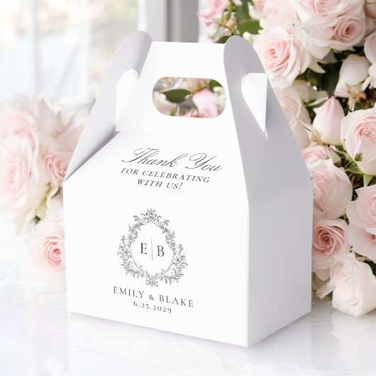 エレガントヴィンテージモノグラム結婚クレスト フェイバーボックス